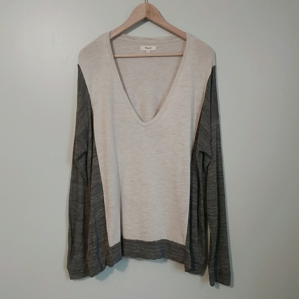 Madewell VNeck Color Block Sweater